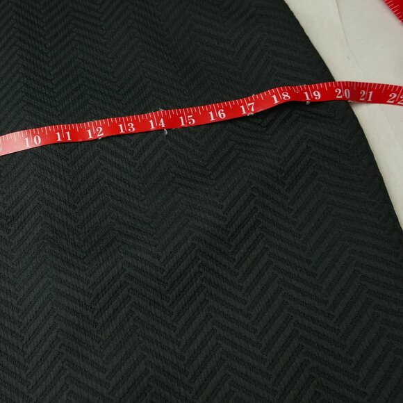 Black Chevron Faux Leather Waistband Pencil Knee Skirt - Picture 4 of 5